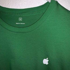 Lime green apple employee t shirt